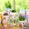 24 Pcs Spring Crafts for Kid Spring DIY Flower Pots with 24 Drawing Inserts and 4 Sheets Rhinestone Sticker